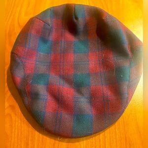Red and Blue Wool Beret